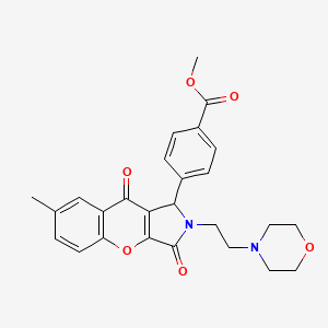 molecular formula C26H26N2O6 B2917868 methyl 4-[7-methyl-2-(2-morpholin-4-ylethyl)-3,9-dioxo-1H-chromeno[2,3-c]pyrrol-1-yl]benzoate CAS No. 634574-40-6