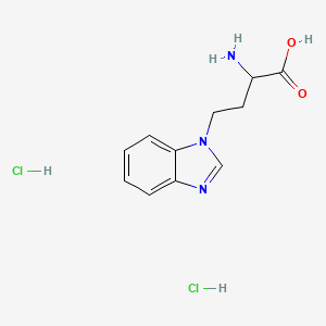 molecular formula C11H15Cl2N3O2 B2917869 2-Amino-4-(benzimidazol-1-yl)butanoic acid;dihydrochloride CAS No. 2378501-20-1