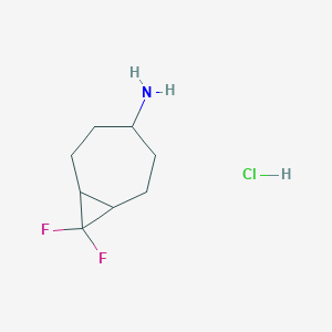 molecular formula C8H14ClF2N B2917872 8,8-Difluorobicyclo[5.1.0]octan-4-amine;hydrochloride CAS No. 2253640-60-5
