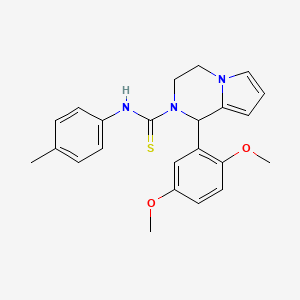 molecular formula C23H25N3O2S B2917874 1-(2,5-二甲氧基苯基)-N-(对甲苯基)-3,4-二氢吡咯并[1,2-a]嘧啶-2(1H)-硫代甲酰胺 CAS No. 393831-07-7