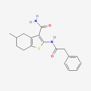 molecular formula C18H20N2O2S B2917893 5-methyl-2-(2-phenylacetamido)-4,5,6,7-tetrahydro-1-benzothiophene-3-carboxamide CAS No. 392239-07-5