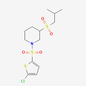 molecular formula C13H20ClNO4S3 B2917901 1-[(5-Chlorothiophen-2-yl)sulfonyl]-3-(2-methylpropanesulfonyl)piperidine CAS No. 2097894-18-1