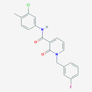 molecular formula C20H16ClFN2O2 B2917906 N-(3-chloro-4-methylphenyl)-1-[(3-fluorophenyl)methyl]-2-oxo-1,2-dihydropyridine-3-carboxamide CAS No. 946245-32-5
