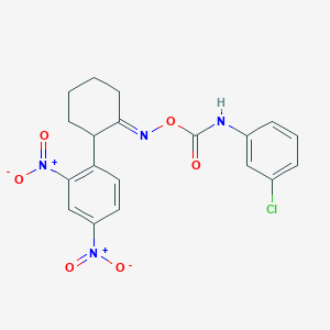 molecular formula C19H17ClN4O6 B2917909 [(1E)-2-(2,4-dinitrophenyl)cyclohexylidene]amino N-(3-chlorophenyl)carbamate CAS No. 478046-81-0