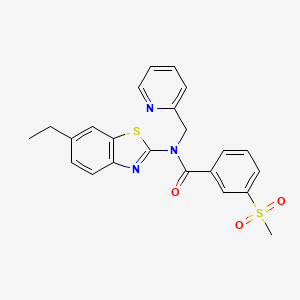 molecular formula C23H21N3O3S2 B2917961 N-(6-ethylbenzo[d]thiazol-2-yl)-3-(methylsulfonyl)-N-(pyridin-2-ylmethyl)benzamide CAS No. 886935-35-9