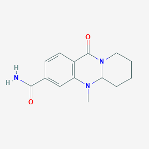 molecular formula C14H17N3O2 B2917969 5-methyl-11-oxo-5,6,7,8,9,11-hexahydro-5aH-pyrido[2,1-b]quinazoline-3-carboxamide CAS No. 1574582-11-8