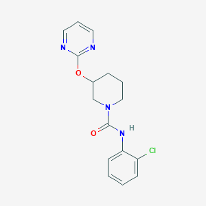 molecular formula C16H17ClN4O2 B2917976 N-(2-chlorophenyl)-3-(pyrimidin-2-yloxy)piperidine-1-carboxamide CAS No. 2034527-36-9
