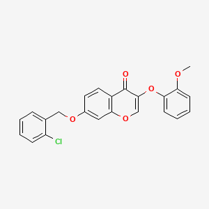molecular formula C23H17ClO5 B2917980 7-((2-chlorobenzyl)oxy)-3-(2-methoxyphenoxy)-4H-chromen-4-one CAS No. 637751-28-1