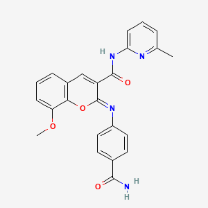 molecular formula C24H20N4O4 B2917983 (2Z)-2-[(4-carbamoylphenyl)imino]-8-methoxy-N-(6-methylpyridin-2-yl)-2H-chromene-3-carboxamide CAS No. 1327172-60-0