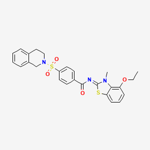 molecular formula C26H25N3O4S2 B2917988 (Z)-4-((3,4-dihydroisoquinolin-2(1H)-yl)sulfonyl)-N-(4-ethoxy-3-methylbenzo[d]thiazol-2(3H)-ylidene)benzamide CAS No. 533869-08-8