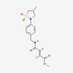 molecular formula C16H20N2O5S B2917990 Methyl (E)-4-[[4-(4-methyl-1,1-dioxo-1,2-thiazolidin-2-yl)phenyl]methylamino]-4-oxobut-2-enoate CAS No. 2411324-73-5
