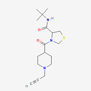molecular formula C17H27N3O2S B2918011 N-tert-butyl-3-[1-(prop-2-yn-1-yl)piperidine-4-carbonyl]-1,3-thiazolidine-4-carboxamide CAS No. 1333551-20-4
