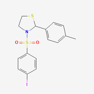 molecular formula C16H16INO2S2 B2918017 3-((4-Iodophenyl)sulfonyl)-2-(p-tolyl)thiazolidine CAS No. 537678-07-2