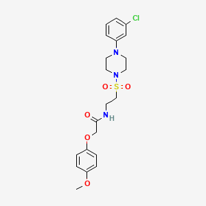 molecular formula C21H26ClN3O5S B2918019 N-(2-((4-(3-chlorophenyl)piperazin-1-yl)sulfonyl)ethyl)-2-(4-methoxyphenoxy)acetamide CAS No. 904826-80-8
