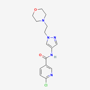 molecular formula C15H18ClN5O2 B2918022 6-Chloro-N-[1-(2-morpholin-4-ylethyl)pyrazol-4-yl]pyridine-3-carboxamide CAS No. 2248891-89-4
