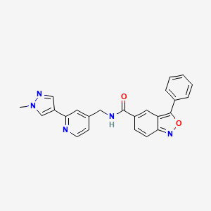 molecular formula C24H19N5O2 B2918034 N-((2-(1-methyl-1H-pyrazol-4-yl)pyridin-4-yl)methyl)-3-phenylbenzo[c]isoxazole-5-carboxamide CAS No. 2034309-56-1