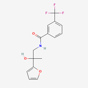 molecular formula C15H14F3NO3 B2918061 N-[2-(furan-2-yl)-2-hydroxypropyl]-3-(trifluoromethyl)benzamide CAS No. 1396806-22-6