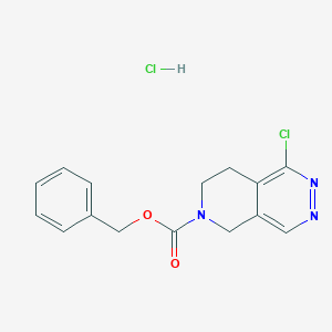molecular formula C15H15Cl2N3O2 B2918062 Benzyl 1-chloro-7,8-dihydro-5H-pyrido[3,4-d]pyridazine-6-carboxylate;hydrochloride CAS No. 2344678-49-3