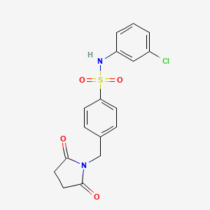 molecular formula C17H15ClN2O4S B2918064 N-(3-chlorophenyl)-4-[(2,5-dioxopyrrolidin-1-yl)methyl]benzene-1-sulfonamide CAS No. 940984-05-4