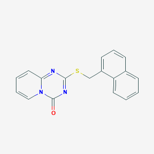molecular formula C18H13N3OS B2918085 2-((naphthalen-1-ylmethyl)thio)-4H-pyrido[1,2-a][1,3,5]triazin-4-one CAS No. 896331-37-6