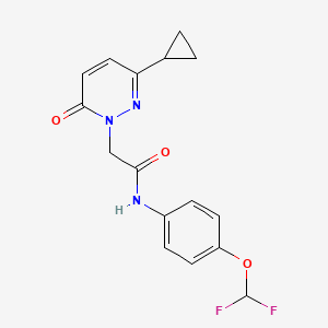 molecular formula C16H15F2N3O3 B2918121 2-(3-cyclopropyl-6-oxo-1,6-dihydropyridazin-1-yl)-N-[4-(difluoromethoxy)phenyl]acetamide CAS No. 2034468-46-5
