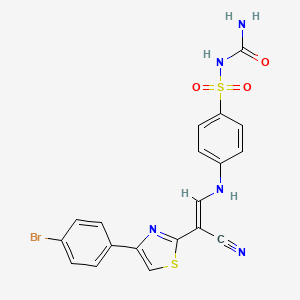 (E)-4-((2-(4-(4-bromophenyl)thiazol-2-yl)-2-cyanovinyl)amino)-N-carbamoylbenzenesulfonamide