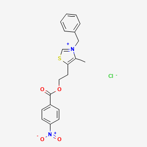molecular formula C20H19ClN2O4S B2918197 3-Benzyl-4-methyl-5-(2-((4-nitrobenzoyl)oxy)ethyl)thiazol-3-ium chloride CAS No. 312606-01-2