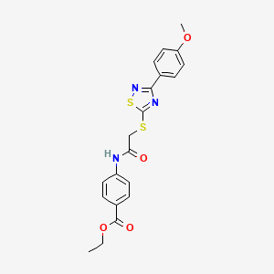 Ethyl 4-(2-((3-(4-methoxyphenyl)-1,2,4-thiadiazol-5-yl)thio)acetamido)benzoate