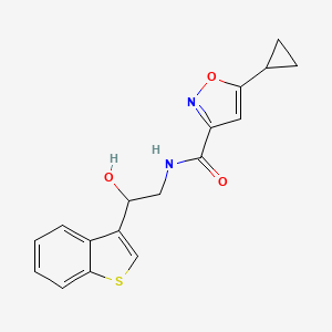 molecular formula C17H16N2O3S B2918204 N-[2-(1-benzothiophen-3-yl)-2-hydroxyethyl]-5-cyclopropyl-1,2-oxazole-3-carboxamide CAS No. 2097884-35-8