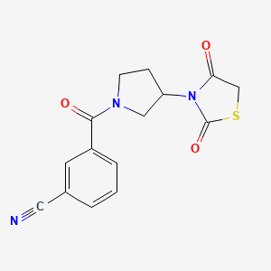 3-(3-(2,4-Dioxothiazolidin-3-yl)pyrrolidine-1-carbonyl)benzonitrile