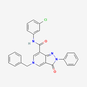 molecular formula C26H19ClN4O2 B2918209 5-benzyl-N-(3-chlorophenyl)-3-oxo-2-phenyl-2H,3H,5H-pyrazolo[4,3-c]pyridine-7-carboxamide CAS No. 923140-70-9