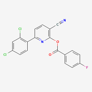 3-Cyano-6-(2,4-dichlorophenyl)-2-pyridinyl 4-fluorobenzenecarboxylate