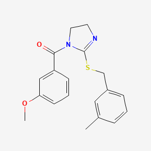 molecular formula C19H20N2O2S B2918217 1-(3-methoxybenzoyl)-2-{[(3-methylphenyl)methyl]sulfanyl}-4,5-dihydro-1H-imidazole CAS No. 851803-24-2