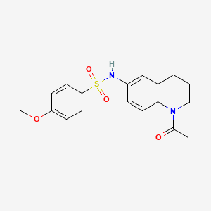 molecular formula C18H20N2O4S B2918219 N-(1-acetyl-1,2,3,4-tetrahydroquinolin-6-yl)-4-methoxybenzene-1-sulfonamide CAS No. 1005292-96-5