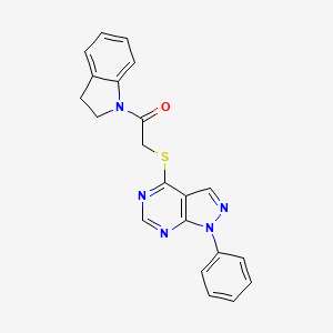 1-(indolin-1-yl)-2-((1-phenyl-1H-pyrazolo[3,4-d]pyrimidin-4-yl)thio)ethanone