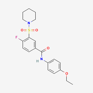 N-(4-ethoxyphenyl)-4-fluoro-3-(piperidin-1-ylsulfonyl)benzamide