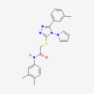 N-(3,4-dimethylphenyl)-2-{[5-(3-methylphenyl)-4-(1H-pyrrol-1-yl)-4H-1,2,4-triazol-3-yl]sulfanyl}acetamide