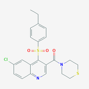 (6-Chloro-4-((4-ethylphenyl)sulfonyl)quinolin-3-yl)(thiomorpholino)methanone