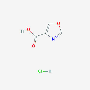molecular formula C4H4ClNO3 B2918273 1,3-Oxazole-4-carboxylic acid hydrochloride CAS No. 2055119-39-4; 23012-13-7
