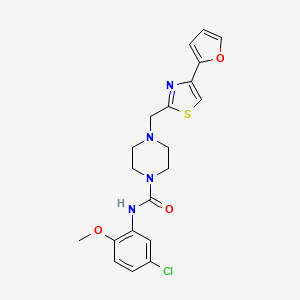 molecular formula C20H21ClN4O3S B2918312 N-(5-chloro-2-methoxyphenyl)-4-((4-(furan-2-yl)thiazol-2-yl)methyl)piperazine-1-carboxamide CAS No. 1172352-92-9