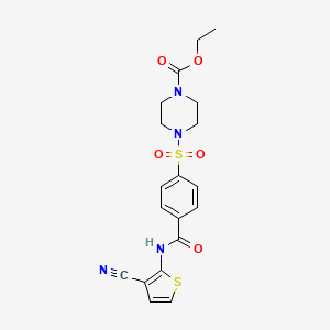 Ethyl 4-[4-[(3-cyanothiophen-2-yl)carbamoyl]phenyl]sulfonylpiperazine-1-carboxylate