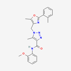 N-(2-methoxyphenyl)-5-methyl-1-((5-methyl-2-(o-tolyl)oxazol-4-yl)methyl)-1H-1,2,3-triazole-4-carboxamide