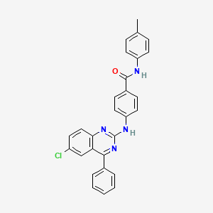 molecular formula C28H21ClN4O B2918338 4-[(6-chloro-4-phenylquinazolin-2-yl)amino]-N-(4-methylphenyl)benzamide CAS No. 313399-04-1