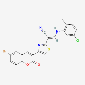 (E)-2-(4-(6-bromo-2-oxo-2H-chromen-3-yl)thiazol-2-yl)-3-((5-chloro-2-methylphenyl)amino)acrylonitrile