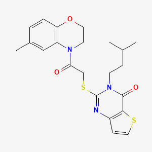 3-(3-methylbutyl)-2-{[2-(6-methyl-2,3-dihydro-4H-1,4-benzoxazin-4-yl)-2-oxoethyl]sulfanyl}thieno[3,2-d]pyrimidin-4(3H)-one