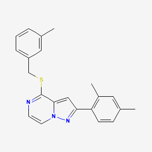 2-(2,4-Dimethylphenyl)-4-[(3-methylbenzyl)thio]pyrazolo[1,5-a]pyrazine