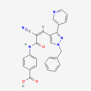 4-[[(Z)-3-(1-Benzyl-3-pyridin-3-ylpyrazol-4-yl)-2-cyanoprop-2-enoyl]amino]benzoic acid