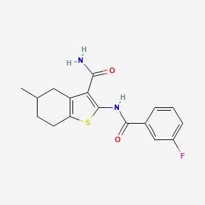 2-(3-Fluorobenzamido)-5-methyl-4,5,6,7-tetrahydrobenzo[b]thiophene-3-carboxamide
