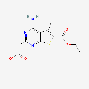 Ethyl 4-amino-2-(2-methoxy-2-oxoethyl)-5-methylthieno[2,3-d]pyrimidine-6-carboxylate