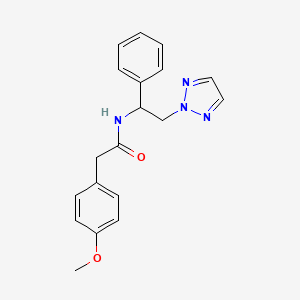 2-(4-methoxyphenyl)-N-(1-phenyl-2-(2H-1,2,3-triazol-2-yl)ethyl)acetamide
